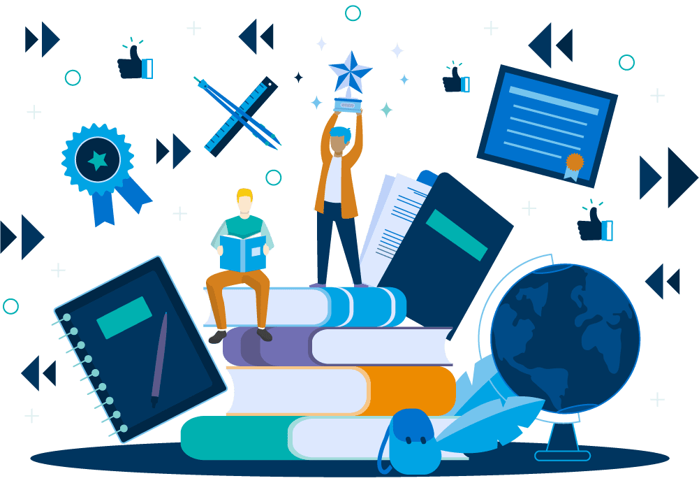 Students and learning illustration
