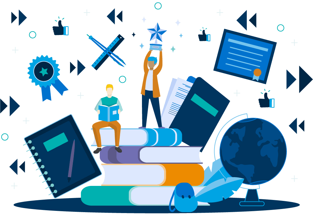 Students and learning illustration