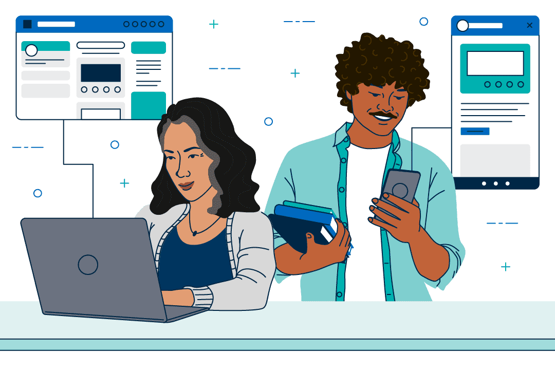 Man-and-woman-browsing-ads-on-desktop-and-mobile